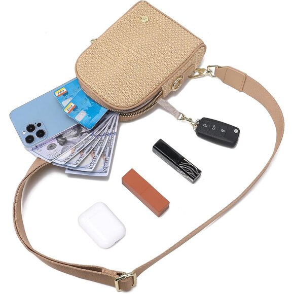 Straw Crossbody Bag Women's Small Sling Bag Travel Purse RFID Blocking - Picture 7 of 8